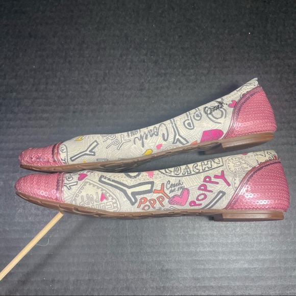 Coach Poppy Graffiti Flats 5.5M Price Firm! - Picture 9 of 14